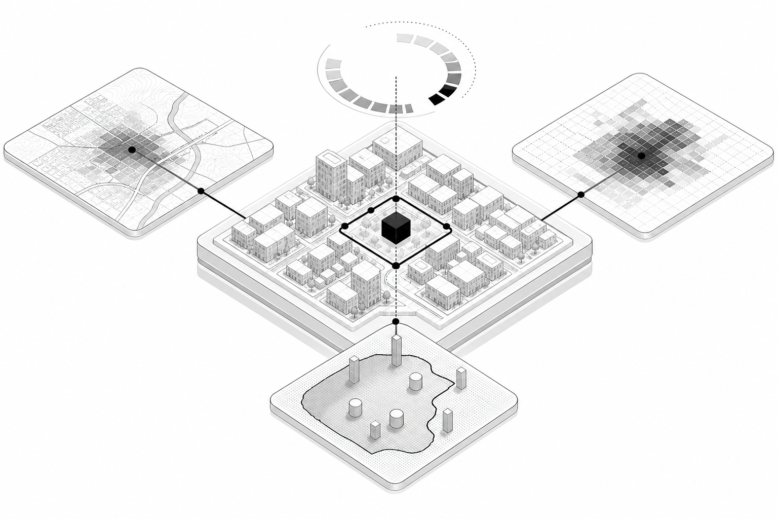 Focused diagnostic combining spatial evidence around one defined decision